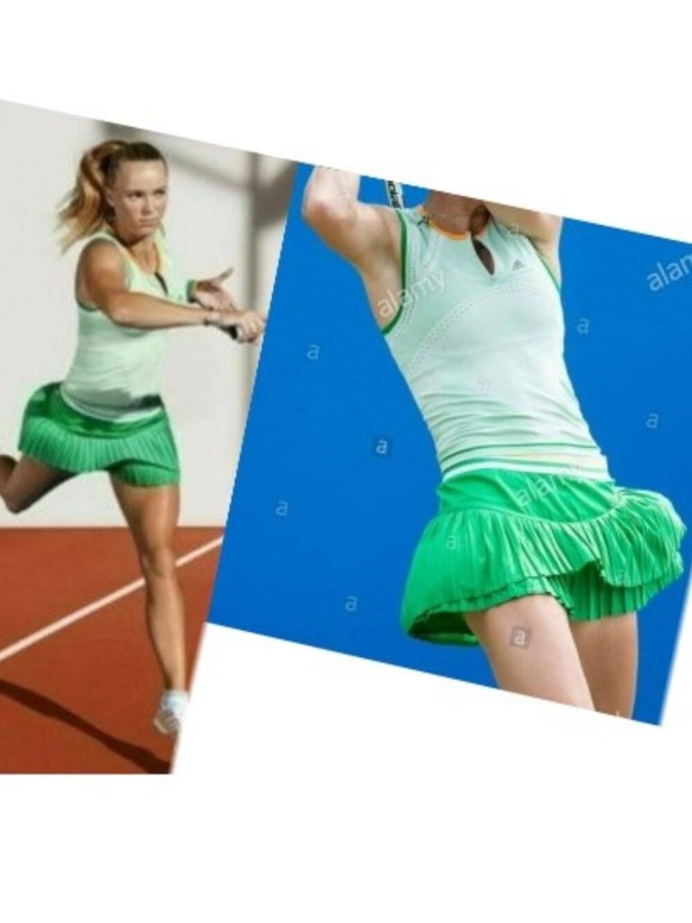Nwt Adidas Stella McCartney Green Pleated Tennis Skirt Skort Shorts M Medium - Picture 3 of 10
